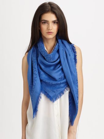 Tory Burch Tonal All-over Logo Pattern Scarf - Lyst