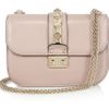 Valentino Studembellished Leather Shoulder Bag in Pink (blush) - Lyst