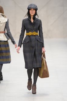 Burberry Prorsum Fall 2012 Herringbone Tweed Cap in Grey - Lyst