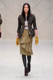 Burberry Prorsum Fall 2012 Plaid Corduroy Belted Jacket with Oversized Pockets on the Side  - Lyst