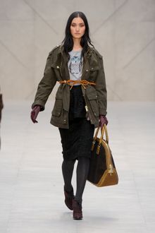 Burberry Prorsum Fall 2012 Long Army Green Parka Jacket  - Lyst