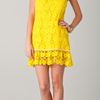 Juicy Couture Daisy Guipure Dress in Yellow - Lyst