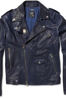 McQ by Alexander McQueen Washed-leather Biker Jacket - Lyst