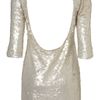 Topshop Sequin Long Sleeve Dress By Dress Up in Silver (cream) - Lyst