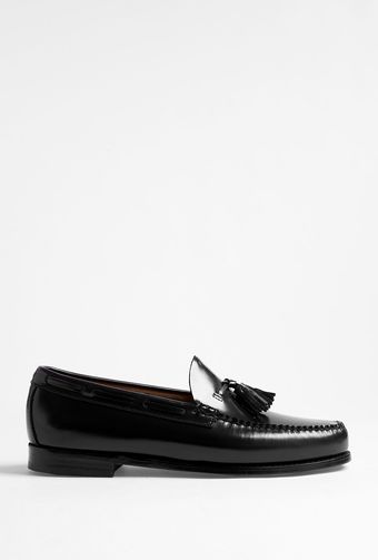 Bass Weejuns Black Leather Larkin Tassel Loafers - Lyst