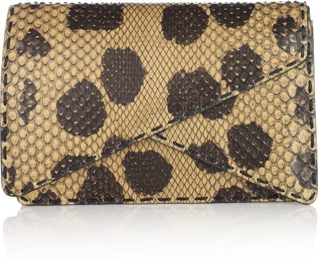 Bottega Veneta Spotted Python Clutch in Animal (sand) - Lyst