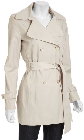 DKNY Natural Cotton Blend Rosy Notched Collar Trench Coat - Lyst