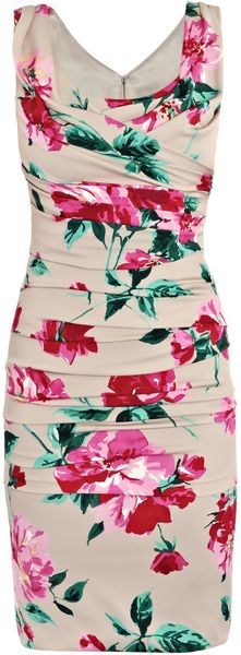 Dolce & Gabbana Peony-print Silk Dress - Lyst