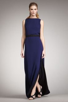 Halston Heritage Colorblock Cape Gown - Lyst