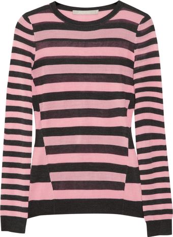  Striped Knitted Silk Sweater 