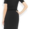 Maison Martin Margiela PleatedSkirt Jersey And CottonBlend Dress in Black - Lyst
