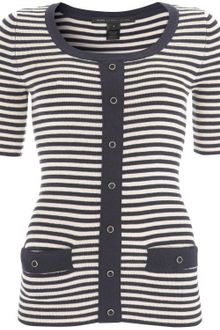 Marc By Marc Jacobs Navy Stripe Short Sleeve Jumper - Lyst
