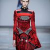 Mary Katrantzou Fall 2012 Typewriter Print Peplum Dress in Red - Lyst