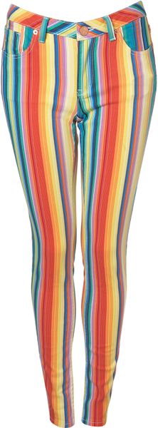 Moto Stripe Jamie Jeans in Multicolor (multi) - Lyst