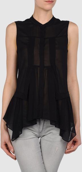 Stefanel Sleeveless Shirt - Lyst
