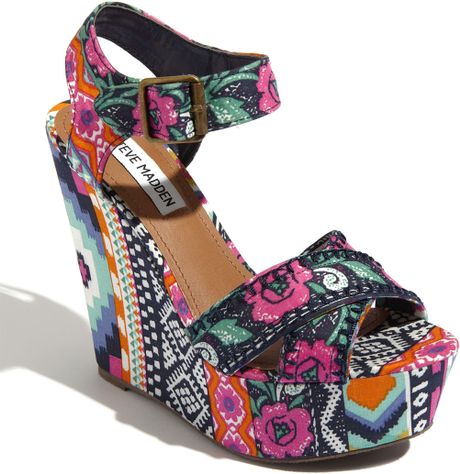 madden winonna steve bright multi sandal wedge