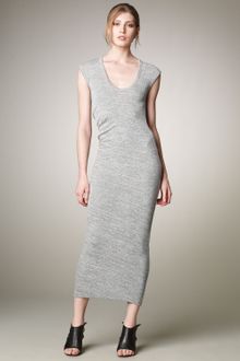 T By Alexander Wang Marled Draped Back Muscle Dress - Lyst