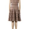Alaïa Frill Knit Dress in Beige (nude) - Lyst