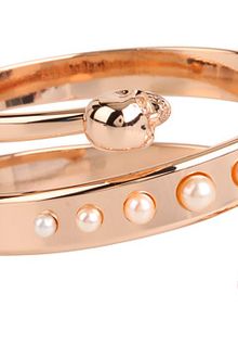 Alexander McQueen Spiral Twin and Pearl Bracelet - Lyst