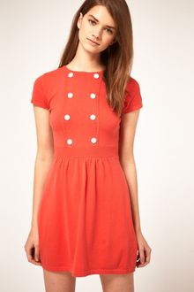 ASOS Collection Asos Knitted Dress with Button Detail - Lyst