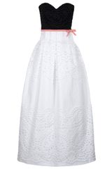 Carolina Herrera Eyelet Contrast Gown