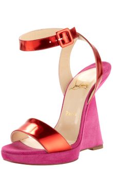 Christian Louboutin Djaldos Spechio Colorblock Wedge - Lyst