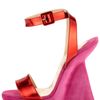 Christian Louboutin Djaldos 120 Leather And Suede Wedge Sandals in Pink (turquoise) - Lyst