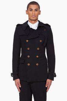 Comme Des Garçons Double Breasted Serge Coat - Lyst