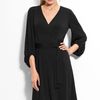 Donna Ricco Bloused Sleeve Faux Wrap Dress in Black - Lyst
