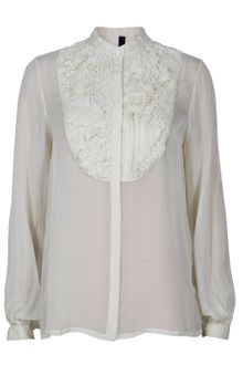 Edun Textured Bib Front Blouse - Lyst