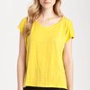 Eileen Fisher Box Pleat Linen Jersey Tee in Yellow (citrus) - Lyst