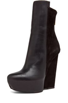Gareth Pugh Leather/suede Wedge in Black - Lyst