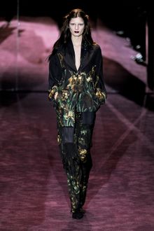 Gucci Fall 2012 Floral Print Wide-Leg Pants In Green And Brown  - Lyst