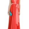 Halston Heritage Rolled Strap Grecian Gown in Red - Lyst