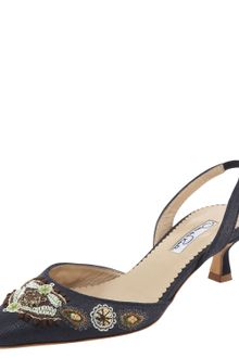 Oscar de la Renta Embroidered Halter Pump - Lyst
