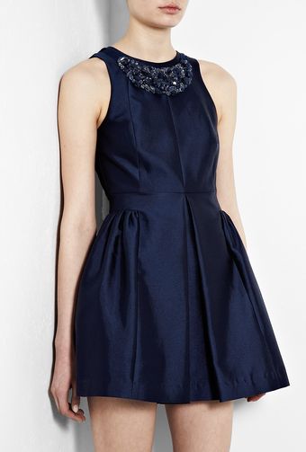Tibi Navy Moonstone Beading Dress - Lyst