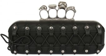 Alexander McQueen Knuckle Box Leather Clutch - Lyst