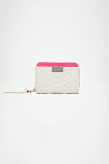 Diane Von Furstenberg Zip Around Embossed Python Card Wallet - Lyst