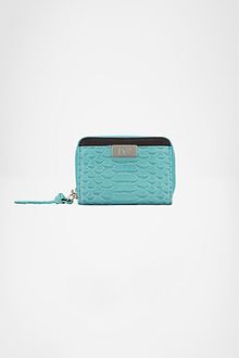 Diane Von Furstenberg Zip Around Embossed Python Card Wallet - Lyst