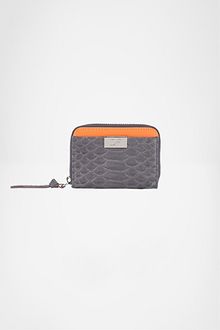 Diane Von Furstenberg Zip Around Embossed Python Card Wallet - Lyst