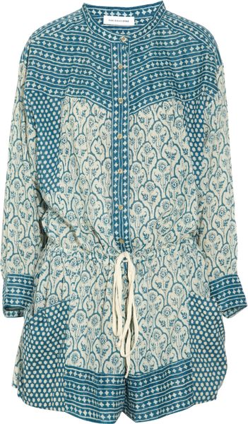 Etoile Isabel Marant Hana Printed Cottonvoile Playsuit in Blue - Lyst