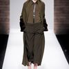 Max Mara Fall 2012 Silk Shirt With Patch Pockets And Crocodile Leather Button Placket And Collar In Grey in Green - Lyst