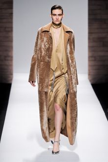Max Mara Fall 2012 Long Great Coat with Zipper Front in Camel - Lyst