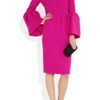 Roksanda Ilincic Margot LanternSleeve WoolCrepe Dress in Pink (fuchsia) - Lyst