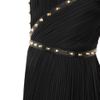 Versace Oneshoulder Pleated Dress with Studs in Black - Lyst
