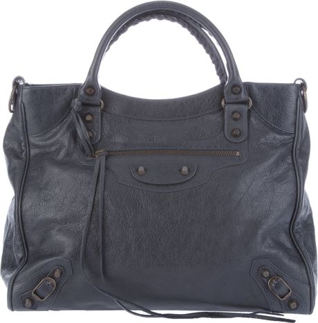 Balenciaga Classic Velo Shoulder Bag in Blue (grey) - Lyst
