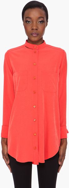 Carven Coral Open Back Blouse in Pink (coral) - Lyst