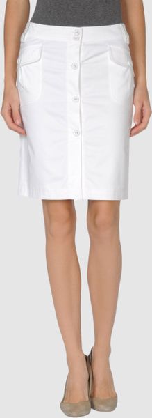 Maje Knee Length Skirt in White - Lyst