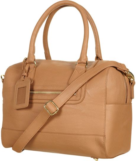 Topshop Bowling Bag in Brown (tan) - Lyst