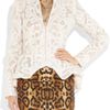 Alexander Mcqueen Crochetembroidered Silkorganza Jacket in White (blush) - Lyst